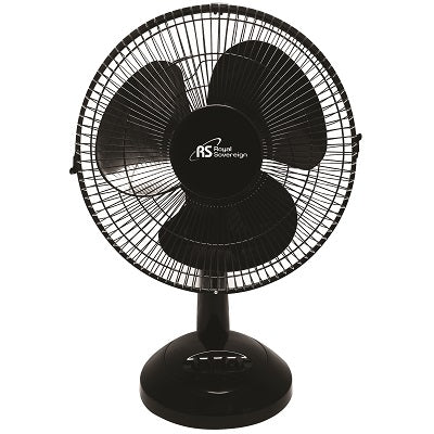 Fan-12" Desk, Oscillating, 3-Speed Black - DFN-1012B