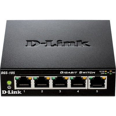 Switch-Desktop D-Link 5 Port Gigabit Unmanaged - DGS-105