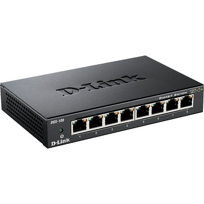 Switch-Desktop D-Link 8 Port Gigabit Unmanaged - DGS-108