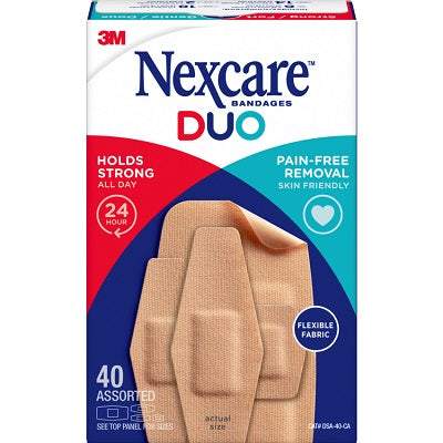 Bandages-Nexcare Duo 40 Assorted Sizes - DSA-40-CA
