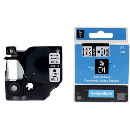 Tape-Dymo 40913/41913 Compatible, 3/8" X 23' Black On White - DY40913
