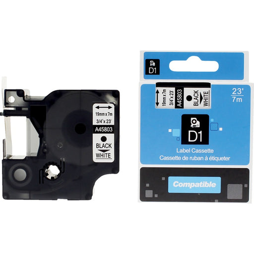 Tape-Dymo 45803 Compatible, 3/4" X 23' Black On White - DY45803
