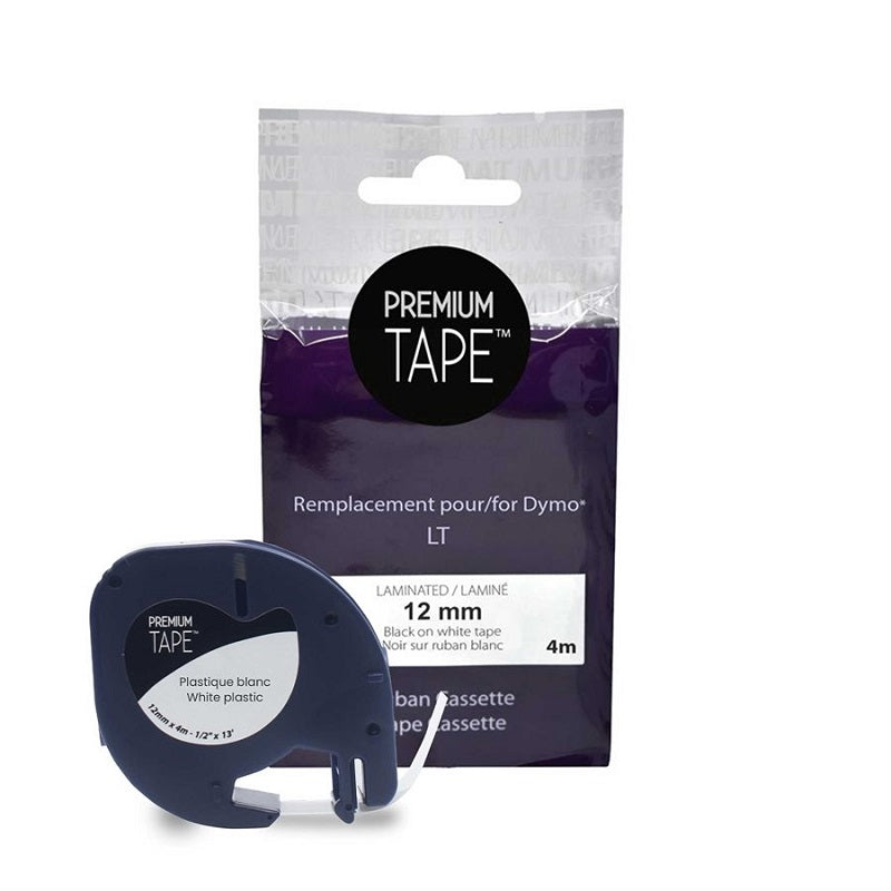 Tape-Dymo 91331 Compatible Plastic 12Mm, Black On White - DY91331