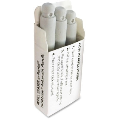 Eraser Refill-Pentel Twist-Erase Mechanical Pencil, 3-Pack - E10