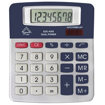 Calculator-Desktop Solar/Battery 8 Digit Angled Display - EDC-4300