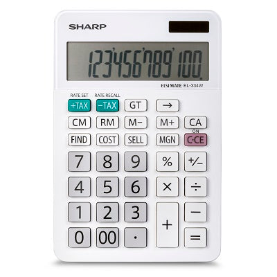 Calculator-Sharp, Desktop Solar/Battery 12 Digit Eco - EL-334WB