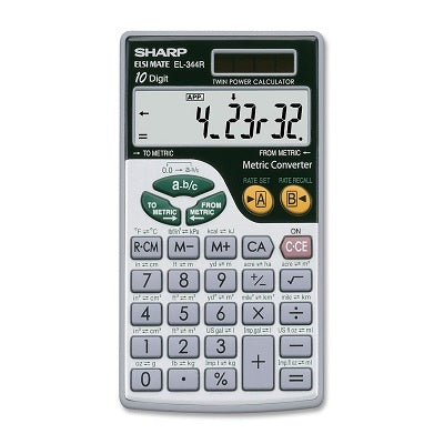 Calculator-Sharp, Metric Conversion, Dual Power 10 Digit - EL-344RB