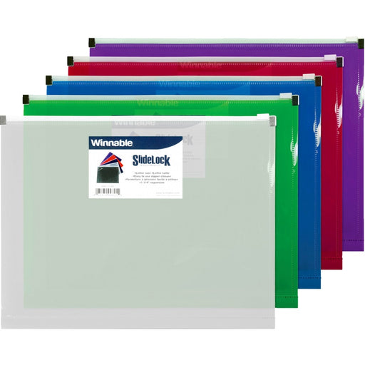 Envelope-Poly, Zipper 10X13 1.25" Expansion, Assorted - ENZ-11-AD
