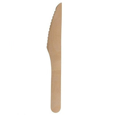 Cutlery-Compostable Wooden Knives, 6"   100/Pack - EP-WKNF6