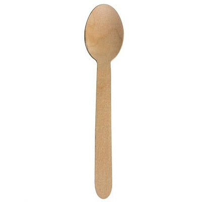 Cutlery-Compostable Wooden Spoon, 6"   100/Pack - EP-WSPN6