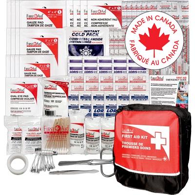 First Aid Kit-First Aid Central 150 Pieces, Red Nylon Case - FAC-420N