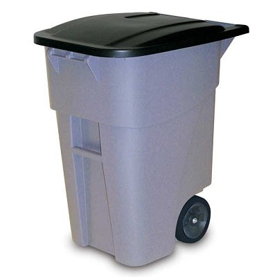 Garbage Can-Brute Roll-Out With Lid, Grey - FG9W2700GRAY