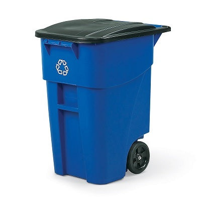 Recycling Container-Brute Roll-Out With Lid, Blue /Logo - FG9W2773BLUE