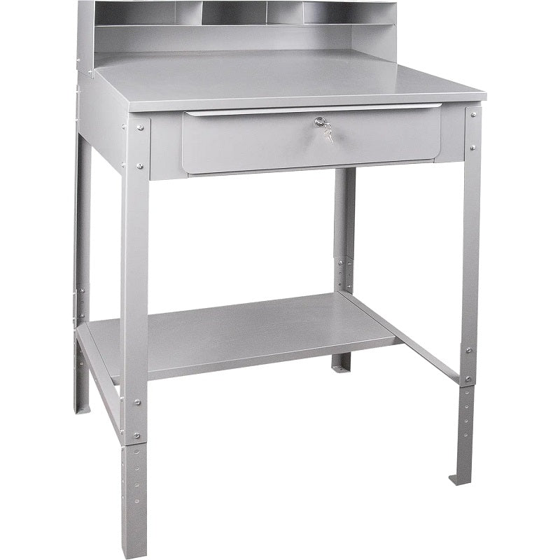 Desk-Open Floor Style, 34-1/2"W X 30"D X 53"H, Grey - FI519