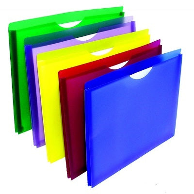 File Jacket-Expanding, Poly, Letter 1" Exp. Assorted, 5/Pack - FJ-01-AD