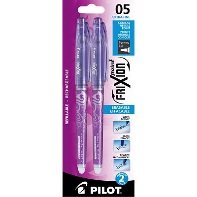 Pen-Stick, Frixion 0.5Mm Erasable Gel, Purple 2/Pack - FRP5V2