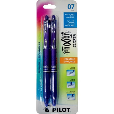 Pen-Retractable, Frixion Clicker Erasable, 0.7Mm Purple 2/Pk - FRT7V2