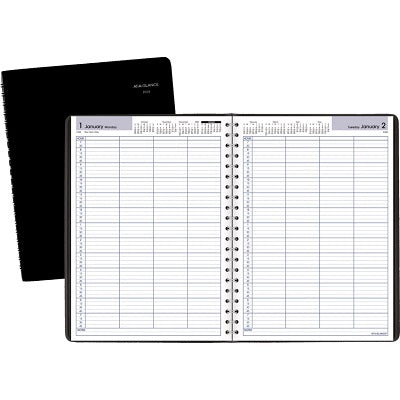 Planner-4-Person, Daily 7-7/8X11-1/4 Hour Black English 2025 - G560-00