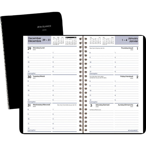 Planner-Weekly, Wire 5-1/2X8-3/16 Black Bilingual 2025 - GF210-00