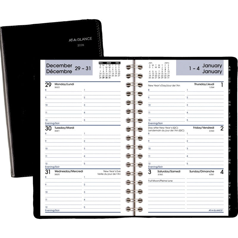 Planner-Weekly, Wire 3-3/4X6 Black Bilingual 2025 - GF250-00