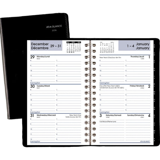 Planner-Weekly, Wire 3-3/4X6 Black Bilingual 2025 - GF250-00