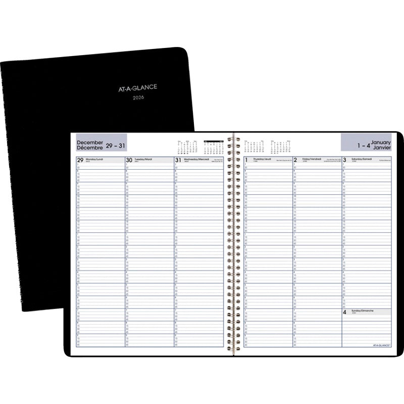 Planner-Weekly, Wire 8.5X11 Black, Bilingual  2025 - GF520-00