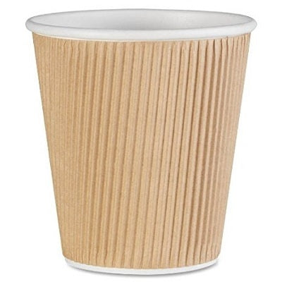 Cups-Ripple, Genuine Joe, Hot 10Oz Brown, 25/Pack - GJO11256PK