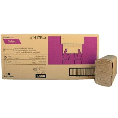 Paper Towel-Multifold, Cascade Pro, 1-Ply Natural 16 X 250 - H175