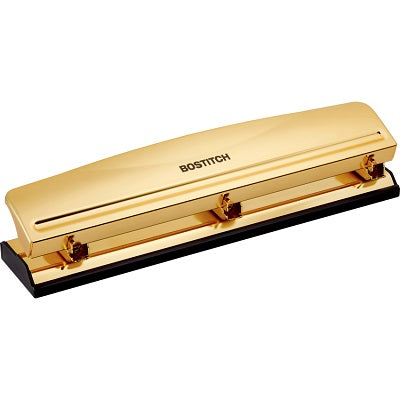 Punch-3 Hole, 9/32" Executive, 12 Sheet Capacity, Gold - HP12-GOLD
