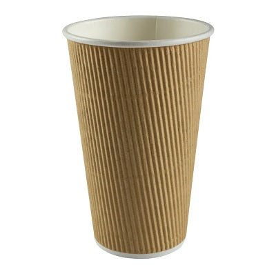 Cups-Ripple, Hot 16 Oz Kraft, 25/Pack - HPE-HC16RK