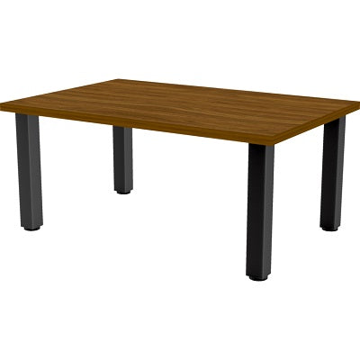 Coffee Table-Rectangle Metal Legs 36"X24"X17" Black Walnut - INV-COFFEE-REC2436-BW-BL