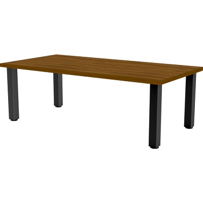 Coffee Table-Rectangle Metal Legs 48"X24"X17" Black Walnut - INV-COFFEE-REC2448-BW-BL