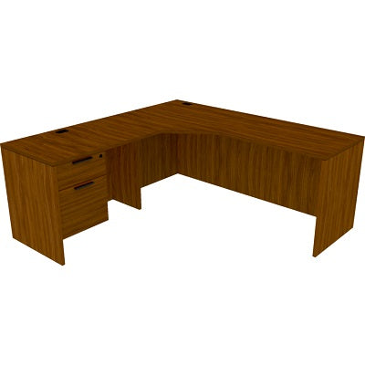 Workstation-Innovations L-Shaped Sngl Pedestal 72X72 Bk Wlnt - INV-LAYOUT-13A BW