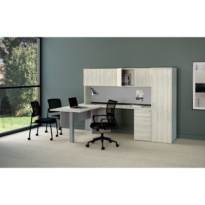 Workstation-Innovations L-Shapped 65"X94.5", Winter Wood - INV-LAYOUT-41B-WW