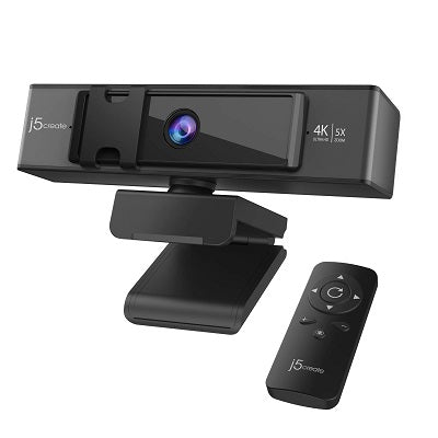 Webcam-Usb 4K Ultra, With 5X Digital Zoom & Remote - JVCU435