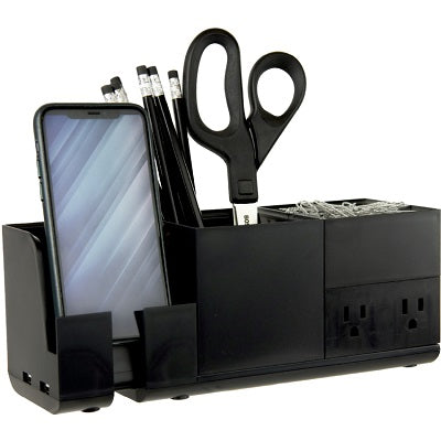 Desk Organizer-Konnect 4 Piece Organizer & Power Base, Black - KT2-BASEKIT1-BLK