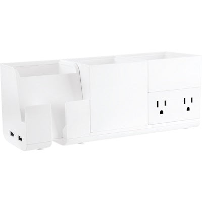 Desk Organizer-Konnect 4 Piece Organizer & Power Base, White - KT2-BASEKIT1-WHT