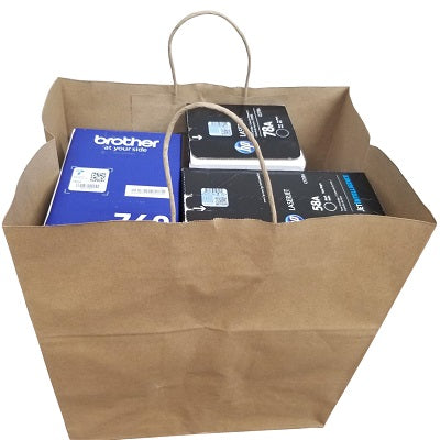 Bags-Paper, 14X10X15.5", Rope Handle, Kraft 250/Pack - L8750138