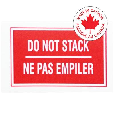 Labels-Peel And Stick, 3X5, Red/White, "Do Not Stack" - LAB00008