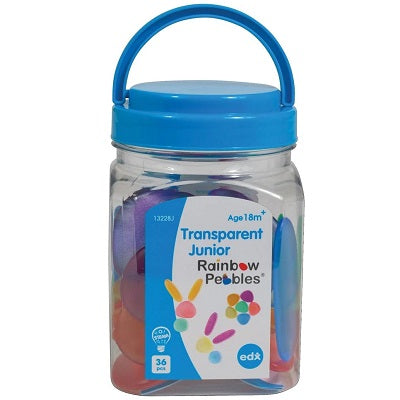 Educational Game-Translucent Rainbow Pebbles 36 Pieces - LAD13228