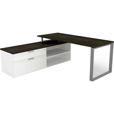 Workstation-Levels Series, L-Shaped Grey Dusk/Pure White - LEV-LAYOUT1-LOOP-GDPWSL