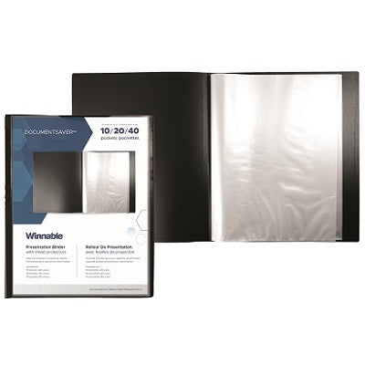 Document Saver 10-Pocket 9.5X11.5 Black - LM-10-BK