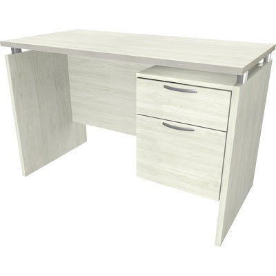 Desk-Mira 48X24 Single Pedestal Winter Wood - MA-11-2448-WW