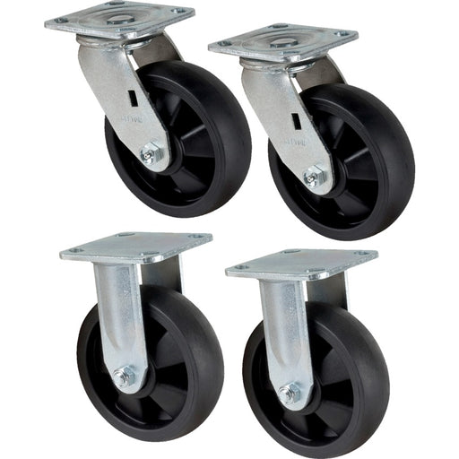 Caster-Rigid/Swivel, 6" Nylon 2400Lb. Cap 4/Set - MD338