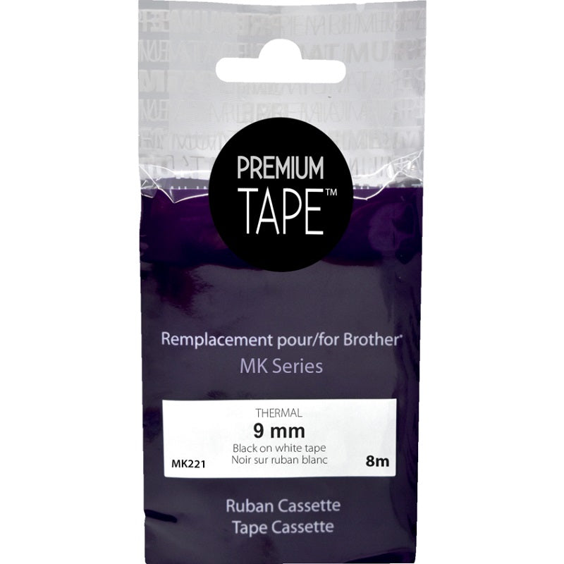 Tape-P-Touch M Series Compatible, 9Mm Black On White - MK221NUT