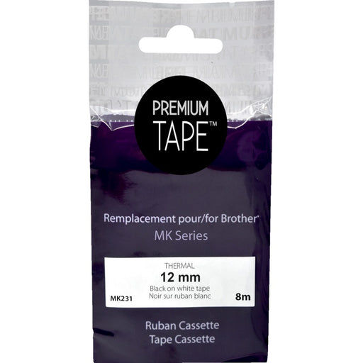 Tape-P-Touch M Series Compatible, 12Mm Black On White - MK231NUT