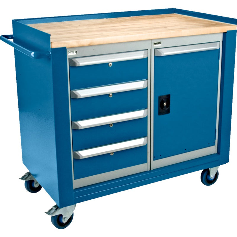 Work Bench-Industrial Duty, 4Drawer/1Door, Wood Surface - ML327