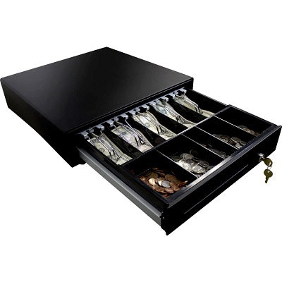 Cash Drawer-Adesso, Manual, 5 Bill/5 Coin, Black - MRP-16CD