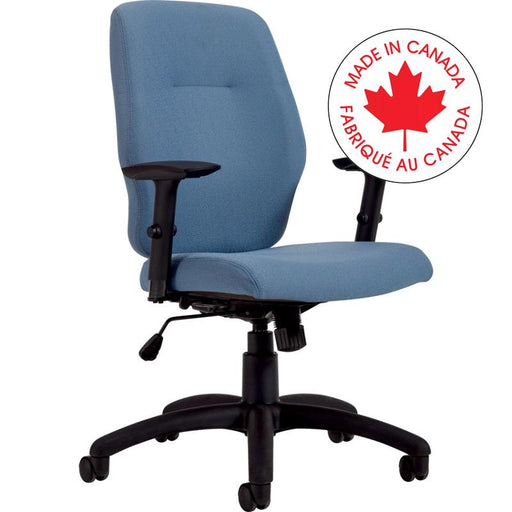 Chair-Synchro Tilter Marlee Medium Back Fusion Fabric, Cadet - MVL11722 FU79 BLK CX