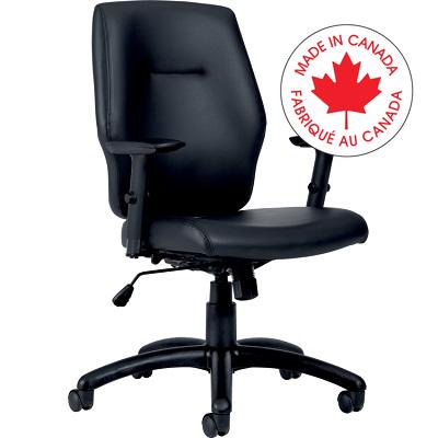 Chair-Synchro Tilter Marlee Medium Back Luxhide, Black - MVL11722 PU30 BL20 BLK CX